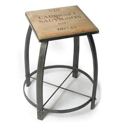 Tabouret De Bar Vin Cabernet Bois Metal 50x