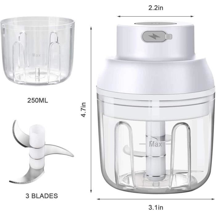 Hachoir Électrique Nestling 600W Puissant - Broyeur 4 Lames Pour Viande, Légumes, Noix Avec Bol 2L Inox Alimentaire