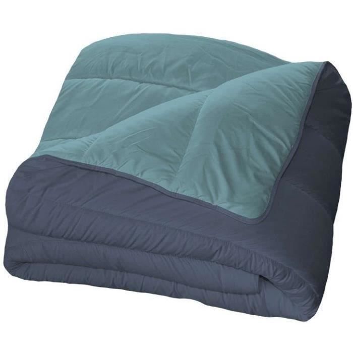 Bleu Calin Couette Chaude Bicolore Nuit Glacier 2x240cm Cdiscount Maison
