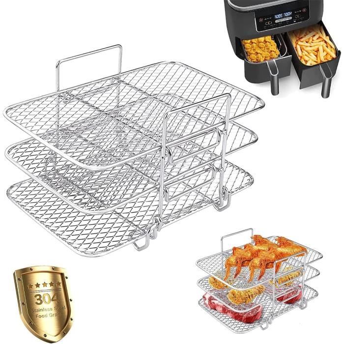 Grille Verticale Pour Friteuse à Air Et Four – En Acier Inoxydable Antiadhésif, 16,5x9,5 Cm | Pour Brochettes, Viandes, Légumes - 10