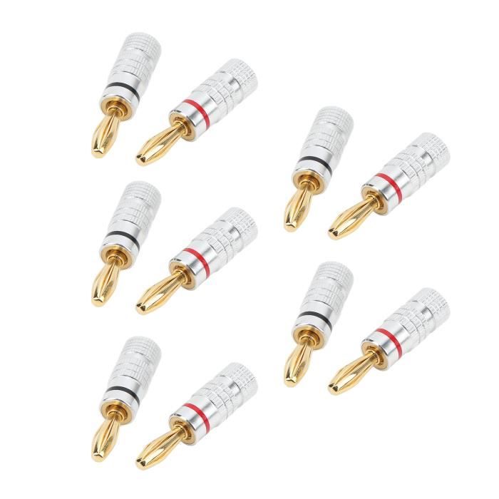 4 Fiches De Câble Bananes, Connecteur Jack Audio, Verrouillage à Double