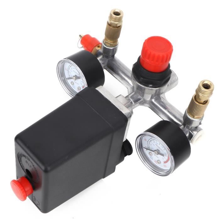 Pressostat Compresseur D’Air 90-120 PSI – 4 Ports, 240V 20A, Interrupteur Marche/Arrêt Robuste