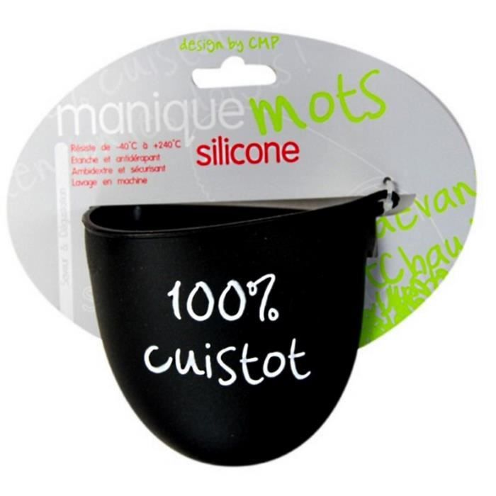 Mastrad Orka Pro HTS - Manique En Silicone Noir Résistante Jusqu'à 300°C - Gant De Cuisine Et Four Avec Manchettes Longues