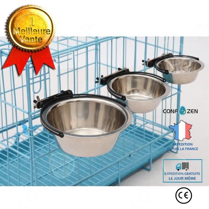 Meilleurs prix pour CONFO 21cm Ecuelle chien, Gamelle pour chien inox, Gamelle chien suspendu, Distributeur croquettes nouriture ou eau pour chat, chien