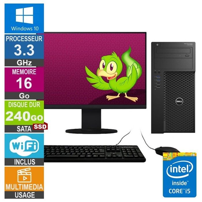 Precision T3620 i5 6400 3.30GHz 240Go SSD Wifi W10 + Ecran 22 Très bon état - vue 2