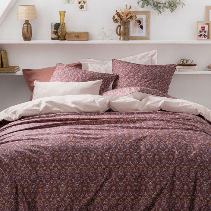 Housse de couette Liso Blanc lit 135 cm - 220x220 cm, coton 200 fils