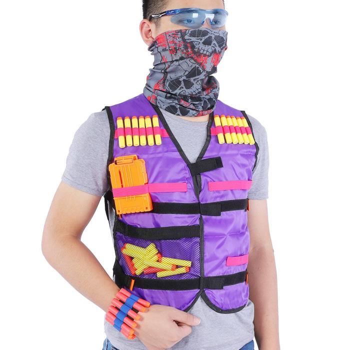 LUUFAN gilet tactique kit pour NERF armes avec clips de recharge, flèches de recharge, bracelet, masque tactique lunettes de protection pour la fête d 'anniversaire cadeau de Thanksgiving