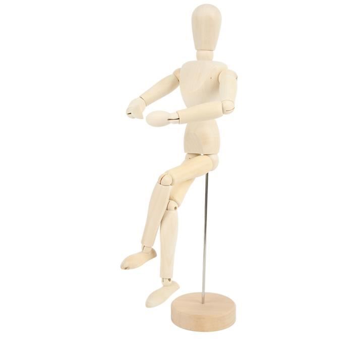 Menkxi Lot de 6 mannequins d'artiste en bois avec support flexible articulé pour artistes, croquis, peinture, décoration d'intérieur