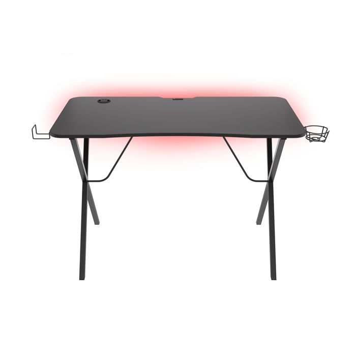 Table de jeu - GENESIS - Holm 200 RGB - Plateau en carbone - Rétroéclairage LED - Noir