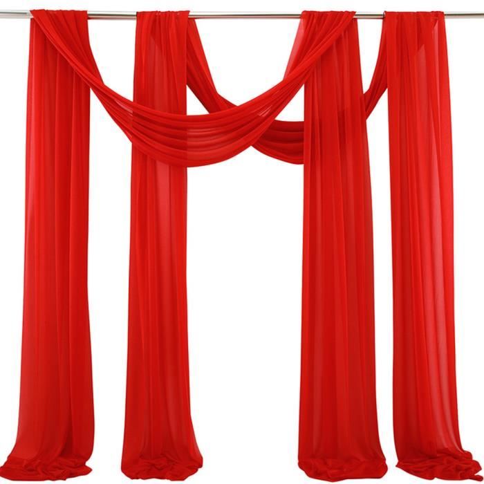 Rideau Arche Mariage Mousseline Tulle 75x600 Cm – Voilage Romantique Transparent Rose Pour Cérémonie, Photobooth Et Décoration Élégante