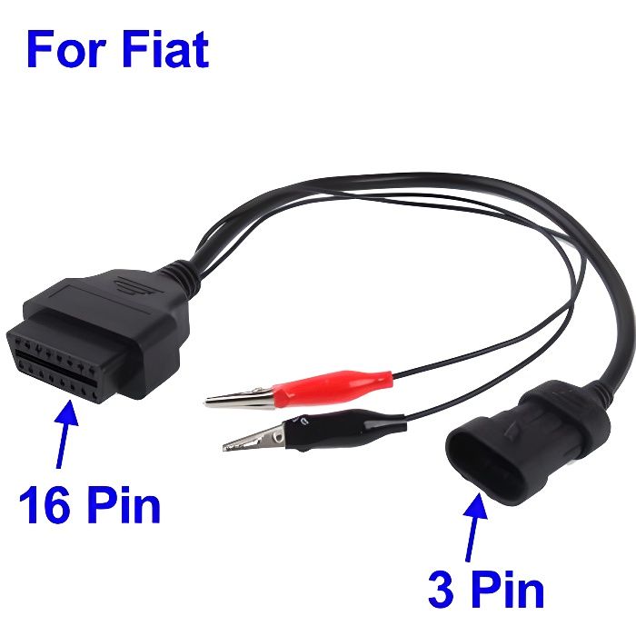 Adaptateur connecteur diagnostic CABLE OBDII 3 pin VERS 16 pin Interface FIAT