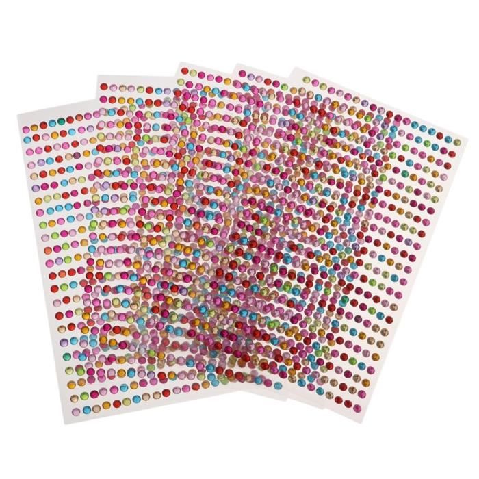 5040 Pièces Strass Autocollant Pierres Précieuses Adhésif Strass