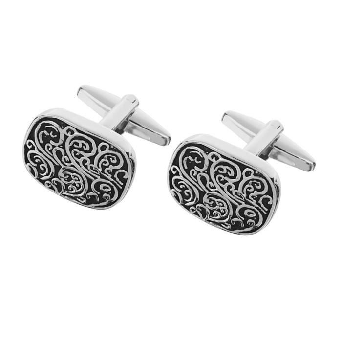 Homme Boutons de Manchette Forme de Bouton Bijoux Fantaisie Argent Homme Boutons de Manchette Forme de Bouton Bijoux Fantaisie Argent
