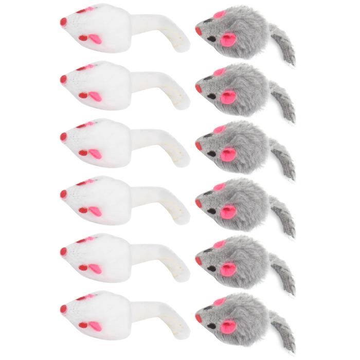 Comparer les prix de HURRISE Jouets de souris pour chats d'intérieur Lot de 12 jouets de souris de chat en peluche pour chats et chatons d'intérieur