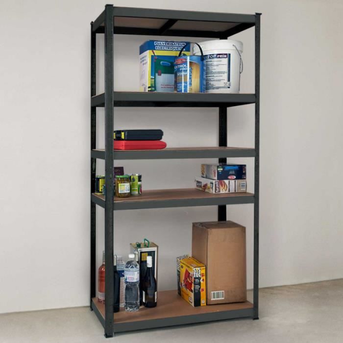Etagere Modulable Charges Lourdes En Metal 5 Plateaux Grise