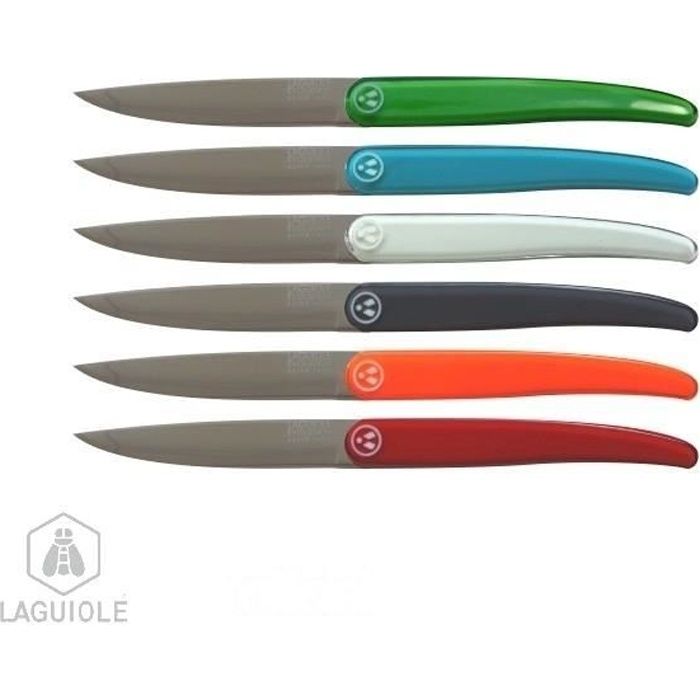 couteau office Cristal inox - 6 couleurs au choix