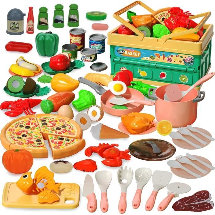 Accessoire Cuisine Enfant - LECOO - 94 Pièces - Jouets éducatifs pour Garçons Filles de 3 à 6 ans