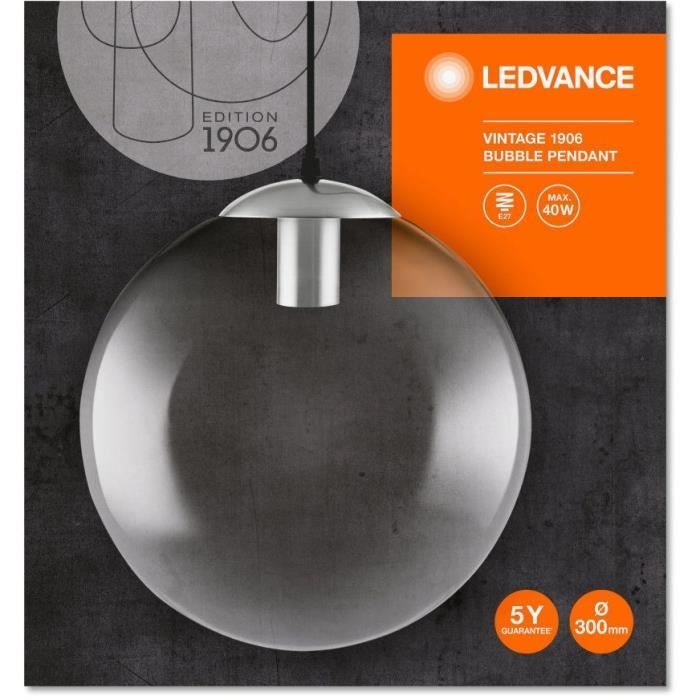 LEDVANCE 1906 Suspension Bubble Pendant 300x1215 - Verre fumé LEDVANCE 1906 Suspension Bubble Pendant 300x1215 - Verre fumé
