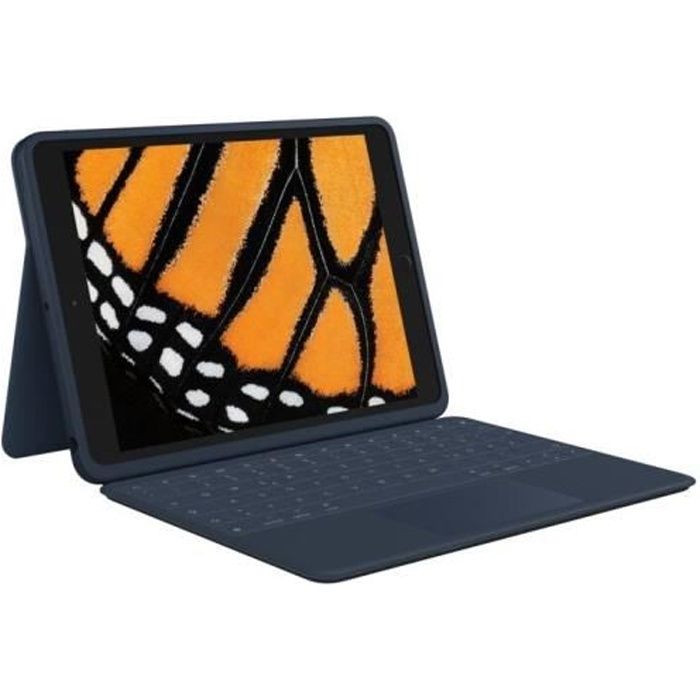 L'étui clavier Logitech Rugged Combo 3 Touch est un accessoire de protection pour iPad (7e, 8e et 9e générations) avec un clavier intégré et un trackpad haute précision. Il offre un contrôle inégalé sur iPad pour les professeurs et les étudiants, avec des angles de visualisation réglables, une serrure à ressort et un porte-crayon Apple.