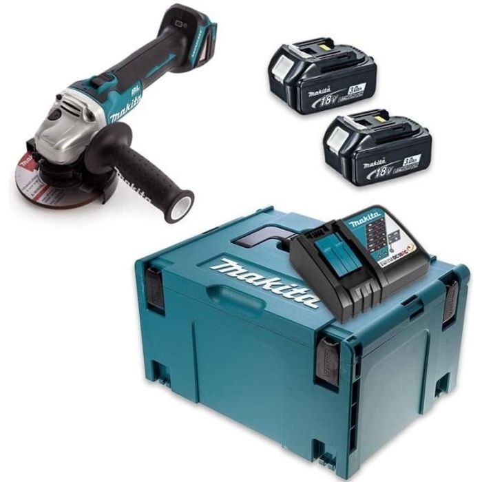 Meuleuse d'angle électrique sans fil 18V 20000RPM 125mm avec 2 batteries