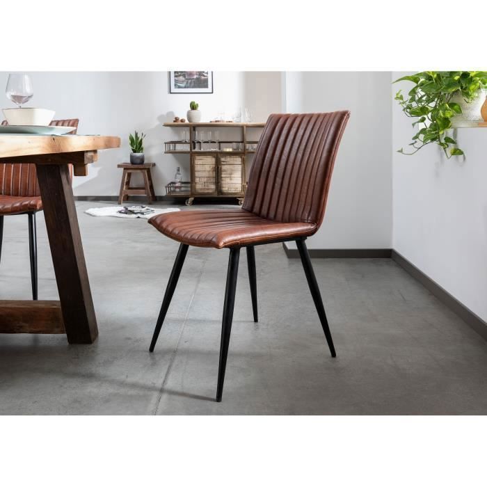 Chaise - Cuir (Cognac) - IRON LABEL 10 Chaise - Cuir (Cognac) - IRON LABEL 10