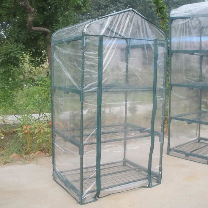 Serre de jardin MINIFINKER - PVC - 69x49x126cm - Blanc - Imperméable et anti-UV