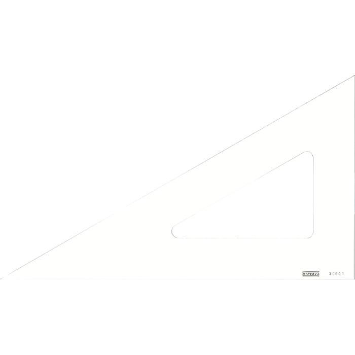 MINERVA Squadra 60° 40 Cm Trasparente - Bordi Dritti, Taglio Laser, Fatto A Mano In Francia