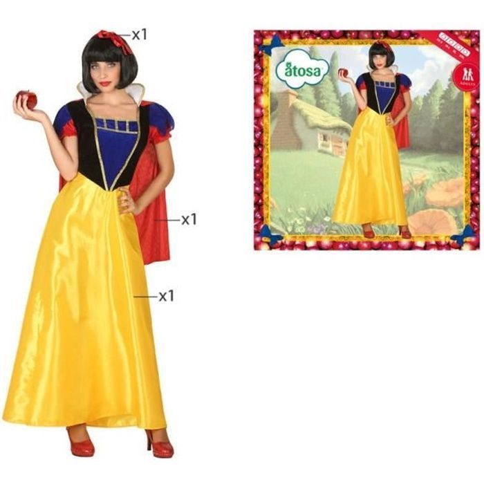 ATOSA Déguisement Princesse Conte - Femme - Jaune et rouge