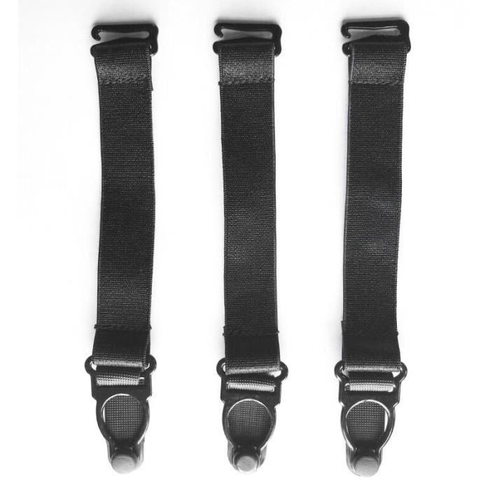 Lot De 2 Paires De Clips Porte-jarretelles Réglables - Métal Noir, Pince Bec-de-canard, Pour Bas Et Vêtements