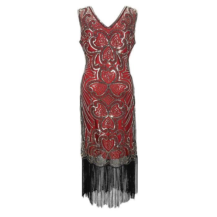 Robe Femmes 1920s Châle Wrap Art Déco Sequin Art Déco Flapper avec Sans ...