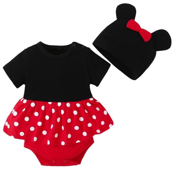 Bebe Disney Minnie Mickey Garcons Filles Body Cartoon Barboteuses Chapeau Tenues Ensemblerouge Rouge Cdiscount Pret A Porter