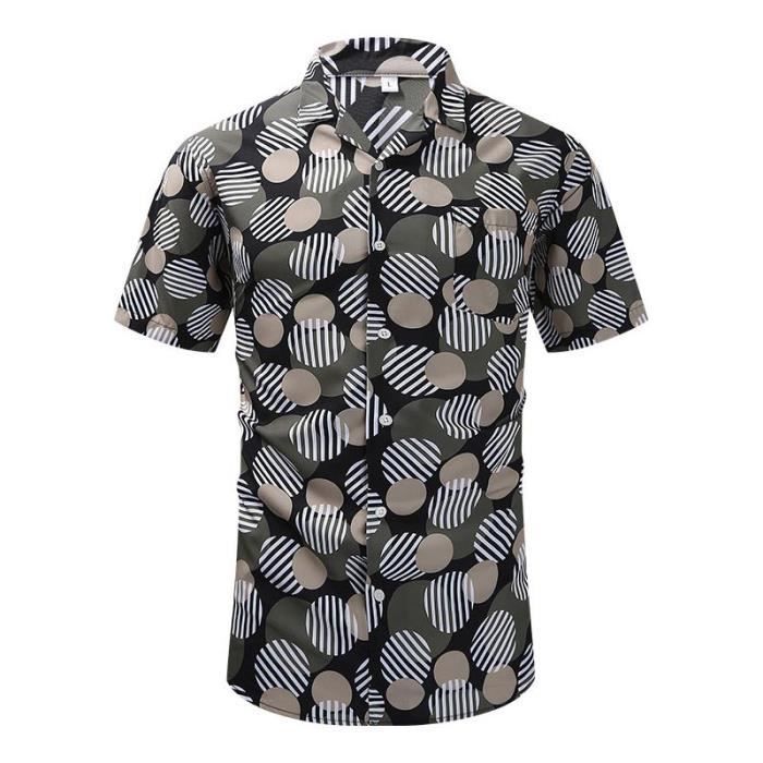 Chemise Homme Manches Courtes Été - Légère, Décontractée - Style Plage Ou Ville - Tissu Respirant - Multi Tailles