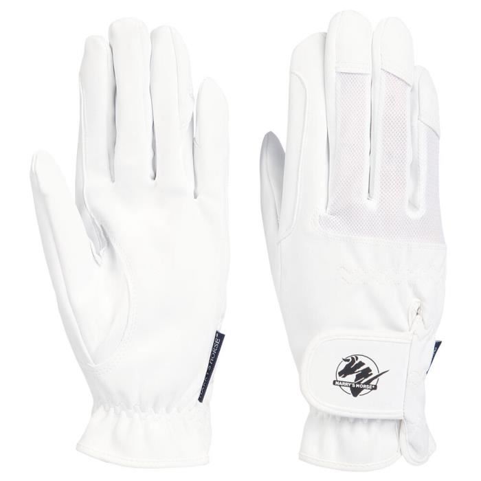 Gants équitation Harry Hall – Daim Blanc – Taille Moyenne – Neufs