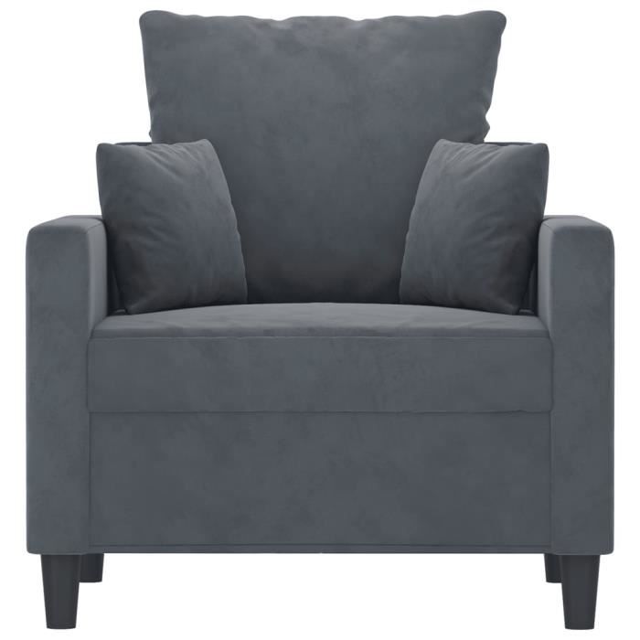 Fauteuil - MXZZAND - DX1840 - Velours gris foncé - 1 place - Design contemporain