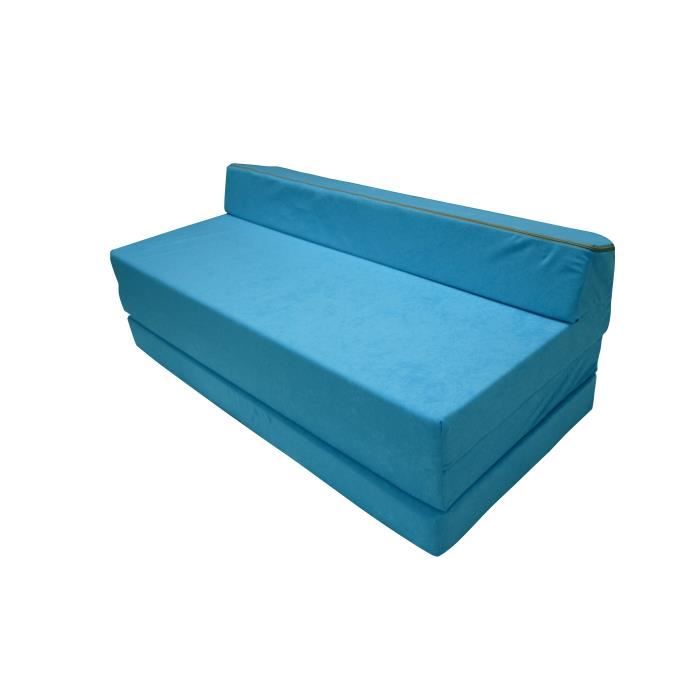 Matelas pliant sofa 200x120x10 cm NATALIA SPZOO - 120x200cm - Mousse polyuréthane - Ferme - Bleu