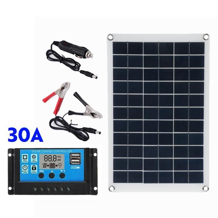 DOKIO Kit Panneau Solaire Pliable 100W 18V Avec Régulateur - Portable Pour Camping-Car Et Bateau