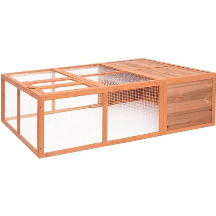 Meilleurs prix pour HOME® Enclos d'extérieur Grande Cage Poulailler pour animaux de jardin 150x100x50 cm Bois de sapin massif FR72400