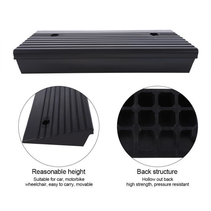 Rampe De Trottoir Antidérapante Portable - Pour Moto, Tondeuse, Voiture - Neuf