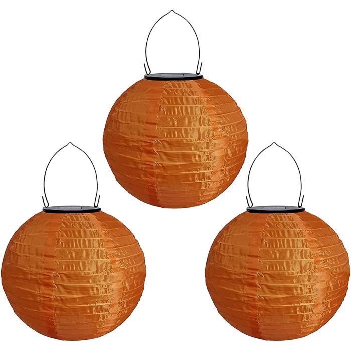 Lot De 3 Lampions Solaires Suspendus 20 Cm - Étanches, Nylon, Pour Jardin Et Décoration Fête