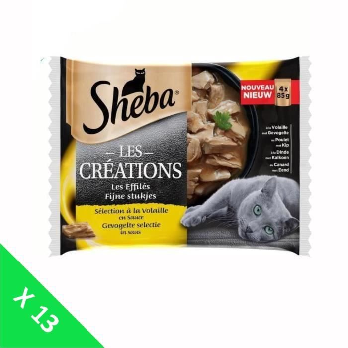 Sheba Sachets Fraicheur En Sauce Selection A La Volaille Pour Chat 52 X 85 G Achat Vente Boites Patees 13 Fraicheur Volail Chat 4x85g Cdiscount