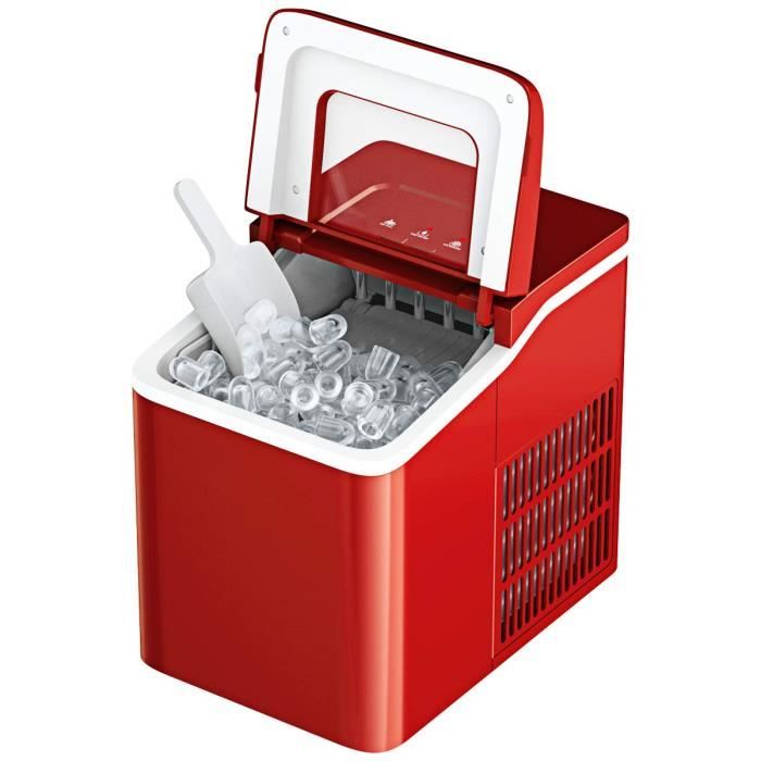 Machine à Glaçons GOPLUS 12kg/24h - 9 Glaçons/6-13min - 2 Tailles - Auto-Nettoyage - Rouge