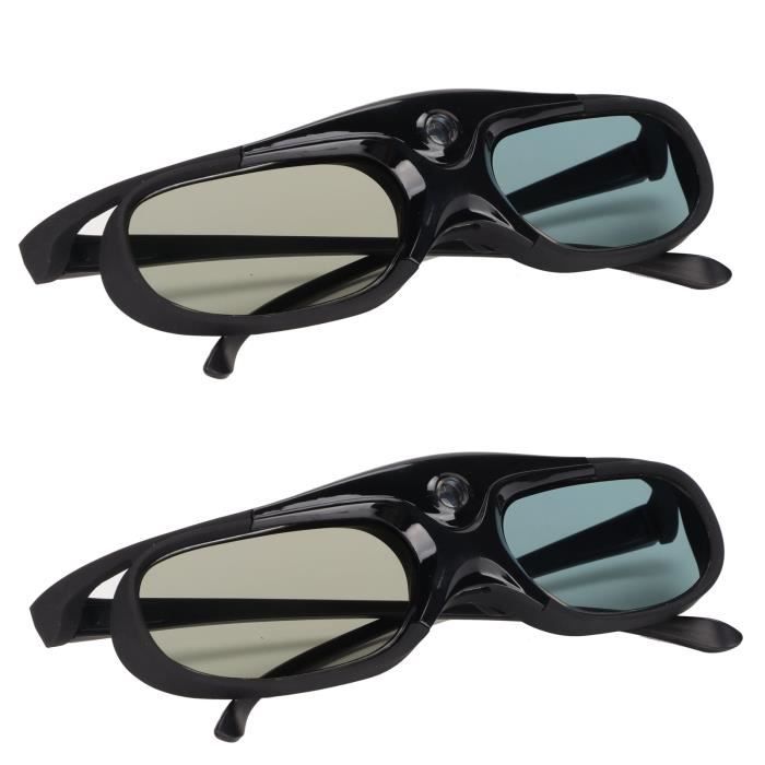 lunettes de projecteur 3D 2 pièces 144Hz 3D lunettes à obturateur actif DLP LinK lentille LCD lunettes video fixation - SURENHAP