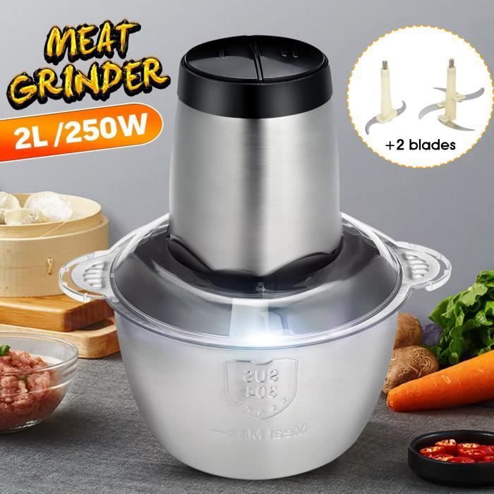 TEMPSA Hachoir électrique multifonction - 2L - 2 Vitesses - Acier inox - Tempsa