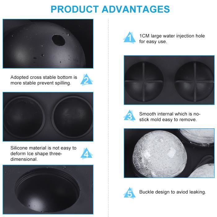 Moules à Glaçons Boules Silicone - 12 Ou 16 Pièces - Pour Cocktails Et Whisky