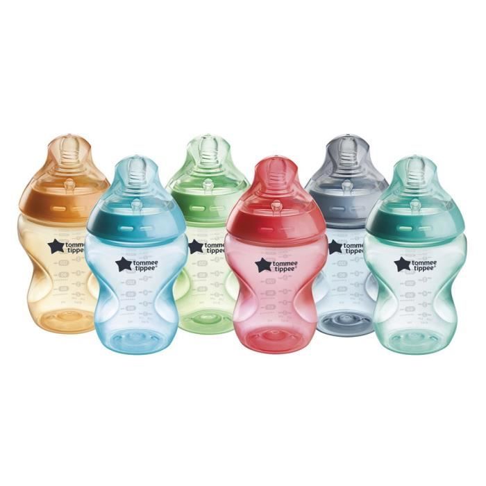 Tommee Tippee - Lot de 6 biberons Closer to Nature - 260ml - Multicolore -  Cdiscount Puériculture & Eveil bébé