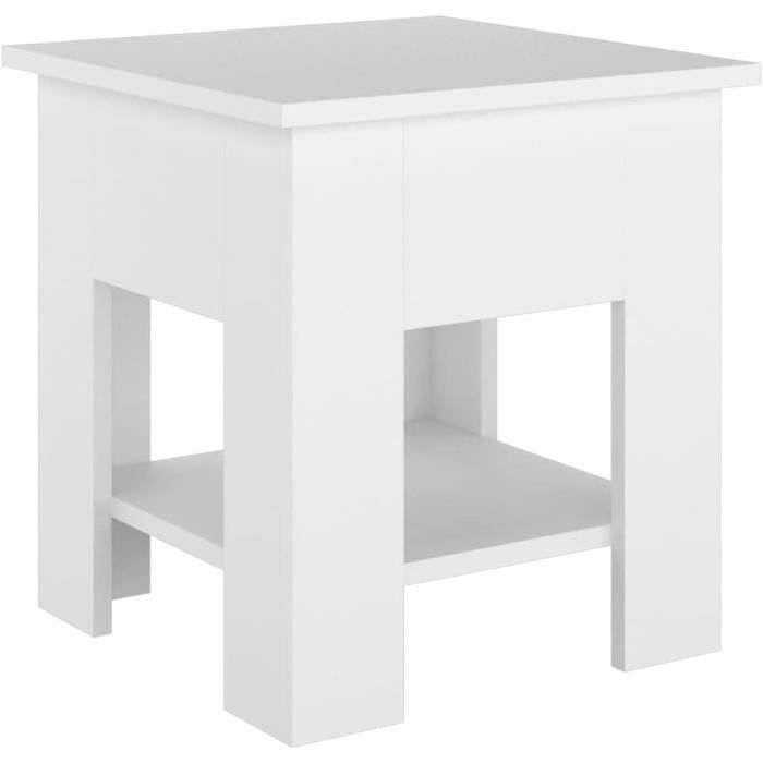 VidaXL Table Basse D’Appoint En Bois Massif De Pin 45x45x30 Cm – Meuble Salon Style Naturel & Rustique