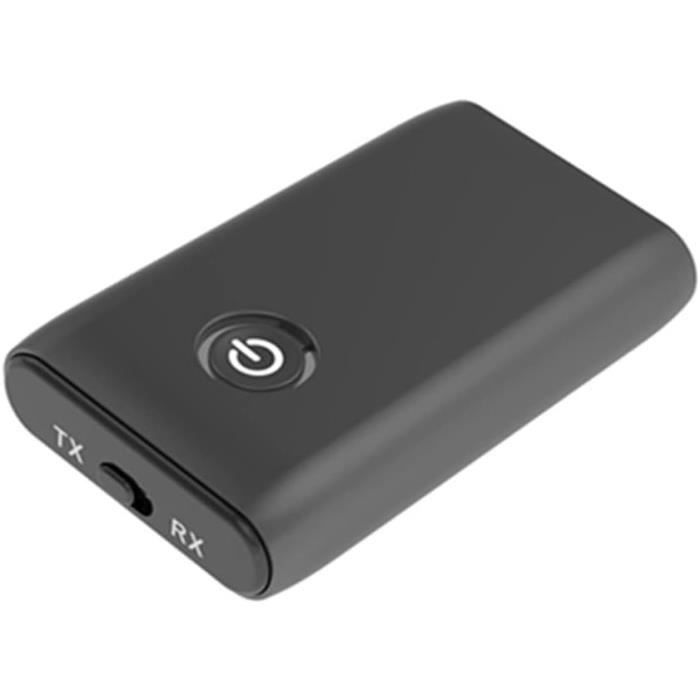 Adaptateur Bluetooth 5.3 Émetteur/Récepteur 2-en-1 - 30H Autonomie, AptX Low Latency, Jack 3.5mm - Idéal TV Voiture Avion (Blanc)