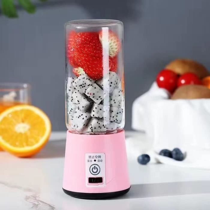 Appareil A Smoothie Blender Portable, 600ml Blender Smoothie Avec 6 Lames, 4000mAh Mixeur Portable Batterie 1500 MAh