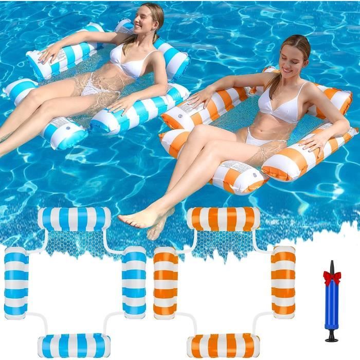 Lot De 2 Matelas Gonflables 4 En 1 Pour Piscine - Hamac, Chaise, Flotteur, Support Aquagym