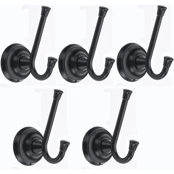 12 Pièces Patères Murales Noires Imperméables & Antirouille | Crochets Porte-Manteau Aluminium Robuste Pour Cuisine, Salle De Bain, Entrée